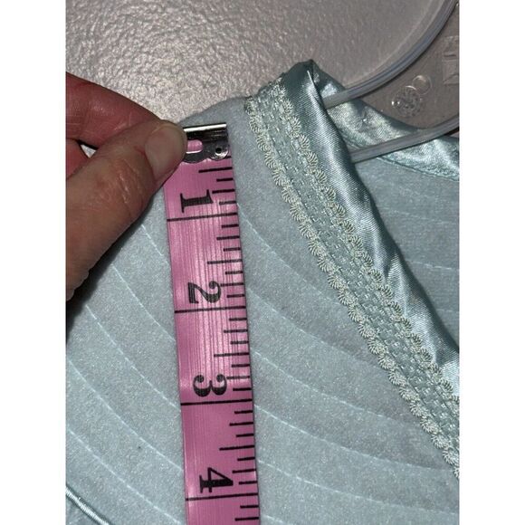 Vtg Barbizon Flannel Nightgown Robe House Coat Zip Cottage Prairie Blue Large - Picture 13 of 14